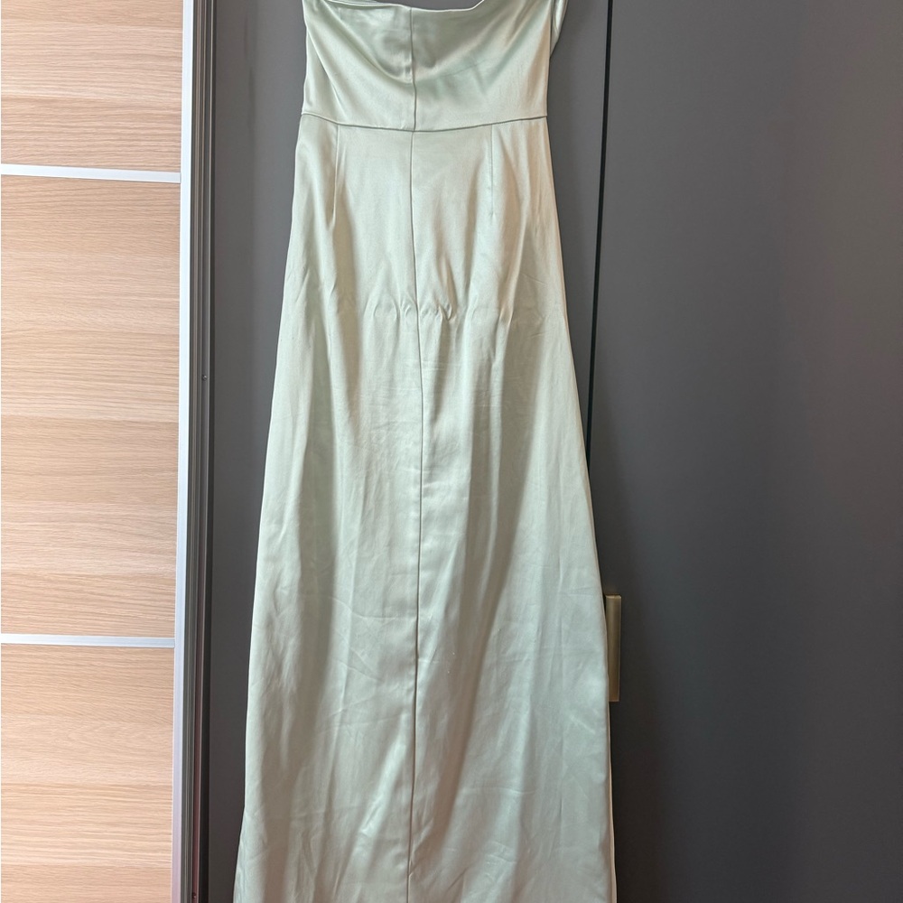 BHLDN Green Ruched Backless Gown - Picture 2 of 7